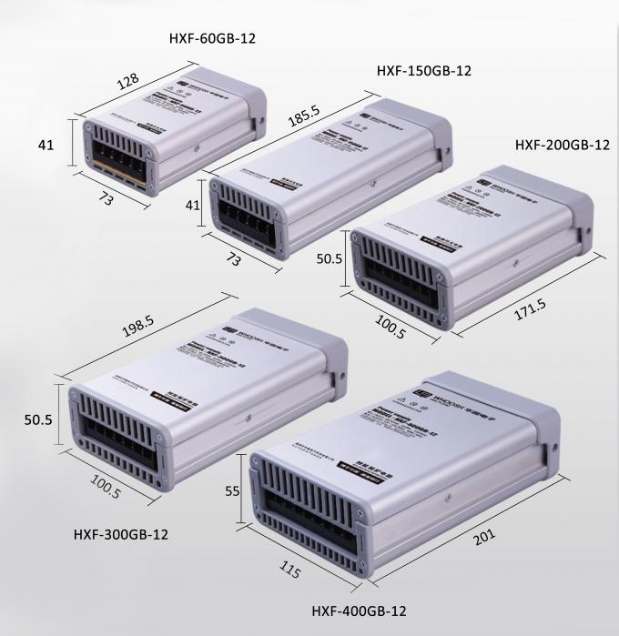180-264Vac রেইনপ্রুফ এলইডি পাওয়ার সাপ্লাই 5Amp 12V 60W এসএমপিএস জন্য LED আলোর জন্য 3